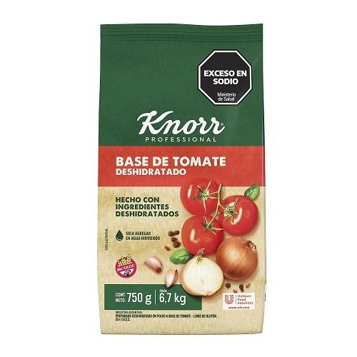 Base de Tomate Deshidratado Knorr 6x750 G (Exclusivo de Argentina) - Base de Tomate Deshidratado Knorr: Acidez ideal para tu salsa fileto.