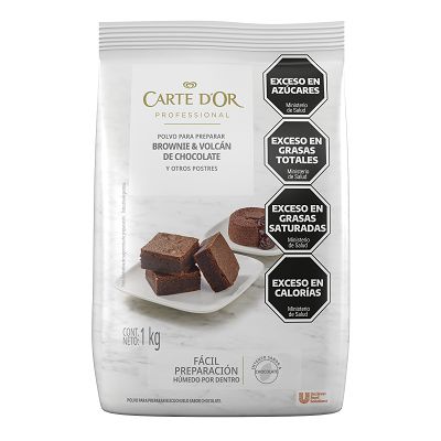 Brownie & Volcán de Chocolate Carte D'or 6x1KG - Polvo para preparar postre sabor Brownie y Petit Gateau.