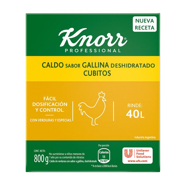 Caldo Cubo Sabor Gallina Fraccionado Knorr 4X800G - 