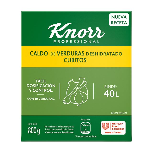 Caldo Cubo Sabor Verdura Fraccionado Knorr 4X800G