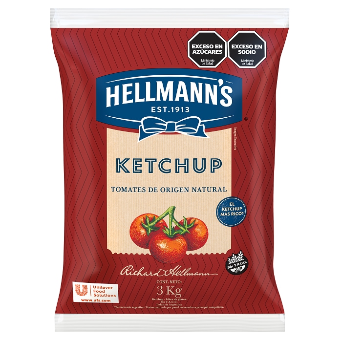 HELLMANNS KET C/TOMATE BOLSA 3X3KG