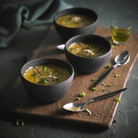 Crema de Calabaza, verdeo y mascarpone Crema de Calabaza, verdeo y mascarpone