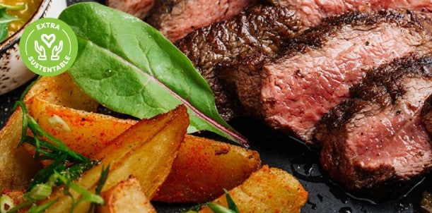 Colita de cuadril al horno sobre colchón de vegetales