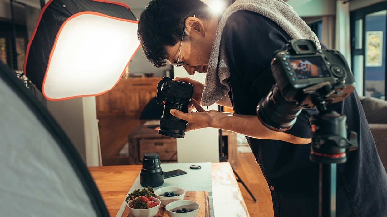 Fotógrafo en sesión de Food Styling