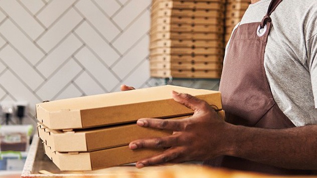 delivery pizza, delivery de pizza, pizza, pizzería, envío a domicilio, take away, envases para comida