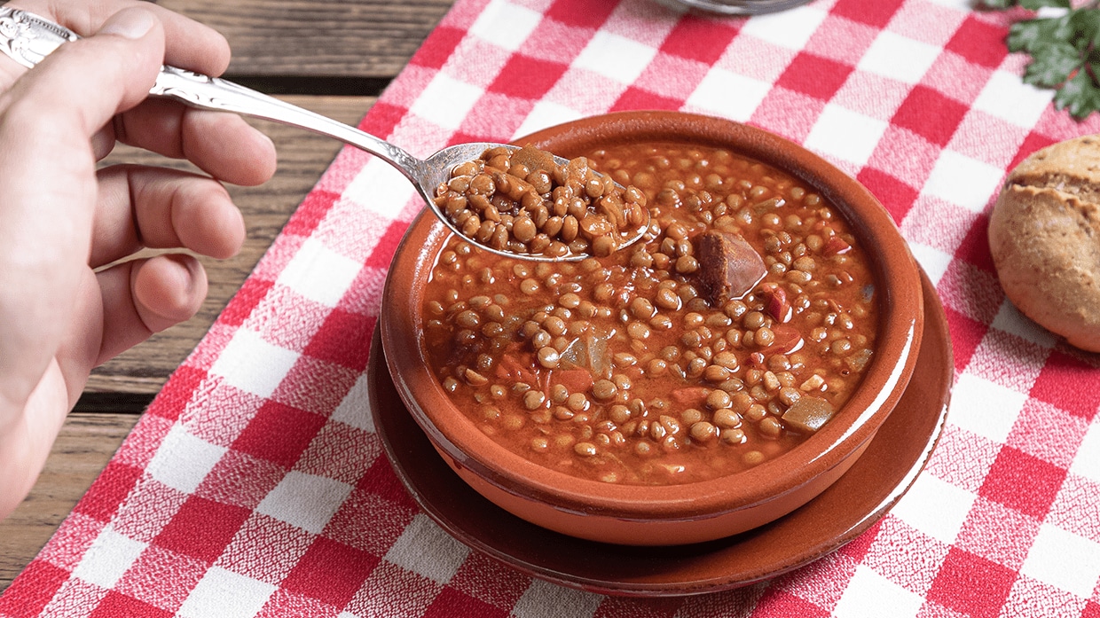 Guiso de lentejas conn base de tomate Knorr Professional